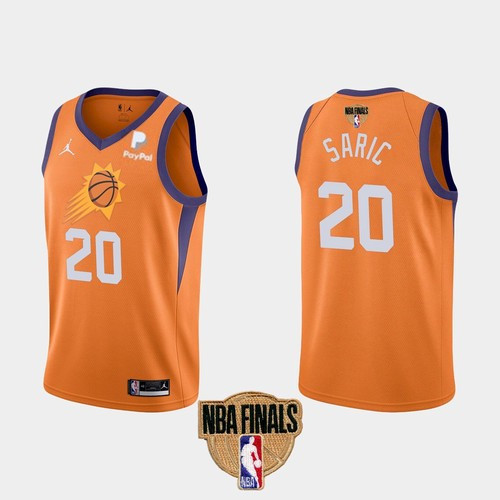 Men's Phoenix Suns #20 Dario Saric 2021 Orange Statement Finals Basketball Swingman Stitched Jeresy